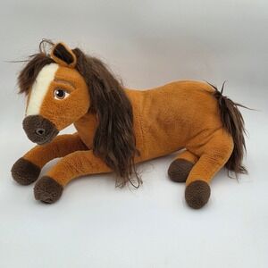 DreamWorks Spirit‎ Horse Plush Brown Mane White Stripe Laying Down 18"